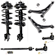 8-Piece Kit Shock Absorber and Strut Assembly, Includes (2) Control Arm and (2) Shock Absorber and Strut Assembly and (4) Tie Rod End