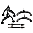 6-Piece Kit Front, Driver and Passenger Side, Lower, Control Arm, includes (4) Control Arm and (2) Sway Bar Link