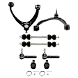 8-Piece Kit Front, Driver and Passenger Side, Upper Control Arm, includes (2) Ball Joint, (2) Control Arm, (2) Sway Bar Link, and (2) Tie Rod End