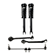 6-Piece Kit Front, Driver and Passenger Side Fully Loaded Strut, RWD, Includes (2) Control Arm, (2) Sway Bar Link and (2) Shock Absorber and Strut Assembly