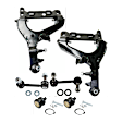 6-Piece Kit Front, Driver and Passenger Side, Inner and Outer, Lower, Front To End Control Arm, includes (2) Ball Joint, (2) Control Arm, and (2) Sway Bar Link