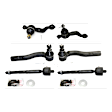 6-Piece Kit Front, Driver and Passenger Side, Inner and Outer, Lower, Front To End Ball Joint, includes (2) Ball Joint, (2) Sway Bar Link, and (2) Tie Rod End