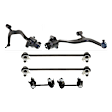 6-Piece Kit Rear, Passenger Side, Driver Side, Front, Lower Control Arm Includes (2) Control Arm and (4) Sway Bar Link