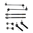 8-Piece Kit Front, Driver and Passenger Side, Inner and Outer, Lower, Front To End Sway Bar Link, Includes (4) Sway Bar Link and (4) Tie Rod End