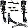 2004 Chevrolet Cavalier Base - 8-Piece Kit Front, Driver and Passenger Side, Inner and Outer, Lower, Front To End Fully Loaded Strut, For Models With Soft Ride Suspension, Heavy Duty Design,  Includes (2) Control Arm, (2) Loaded Strut, (2) Sway Bar Link, and (2) Tie Rod End