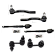 6-Piece Kit Front, Driver and Passenger Side, Inner and Outer, Lower, Front To End Tie Rod End Includes (2) Sway Bar Link and (4) Tie Rod End