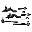 6-Piece Kit Front, Driver and Passenger Side, Lower, Inner and Outer Ball Joint, includes (2) Ball Joint, (2) Sway Bar Link, and (2) Tie Rod End