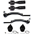 6-Piece Kit Front, Driver and Passenger Side, Inner, Lower Tie Rod End Includes (2) Ball Joint and (4) Tie Rod End