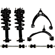 6-Piece Kit Front, Driver and Passenger Side, Upper Fully Loaded Strut, Includes (2) Control Arm, (2) Sway Bar Link and (2) Shock Absorber and Strut Assembly