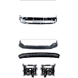 4-Piece Kit Front, Driver and Passenger Side, Upper and Lower Bumper Chrome, Includes (1) Bumper, (1) Bumper Cover, (1) Valance and (1) Bumper Bracket