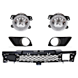 5-Piece Kit Front, Driver and Passenger Side Bumper Grille, Textured Gray, Includes (1) Bumper Grille, (2) Fog Light and (2) Fog Light Trim