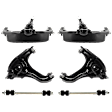 6-Piece Kit Front, Driver and Passenger Side, Upper and Lower Control Arm, Includes (4) Control Arm and (2) Sway Bar Link