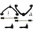 6-Piece Kit Front, Driver and Passenger Side, Upper, Outer Control Arm, Includes (2) Control Arm, (2) Tie Rod End and (2) Sway Bar Link