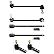 6-Piece Kit Front, Driver and Passenger Side, Inner and Outer Sway Bar Link, Includes (2) Sway Bar Link and (4) Tie Rod End