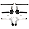 6-Piece Kit Front, Driver and Passenger Side, Outer, Lower Control Arm, includes (2) Control Arm, (2) Sway Bar Link, and (2) Tie Rod End