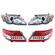 4-Piece Kit Front, Driver and Passenger Side, Outer Halogen Tail Light, With bulb(s), Includes (2) Headlight and (2) Tail Light