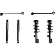 6-Piece Kit Front and Rear, Driver and Passenger Side Shock and Fully Loaded Strut, Sedan, Includes (2) Sway Bar Link and (4) Shock Absorber and Strut Assembly