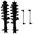 4-Piece Kit Front, Driver and Passenger Side Fully Loaded Strut, Includes (2) Sway Bar Link and (2) Shock Absorber and Strut Assembly