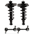 4-Piece Kit Rear, Driver and Passenger Side Fully Loaded Strut, includes (2) Loaded Strut and (2) Sway Bar Link