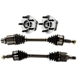 4-Piece Kit Front, Driver and Passenger Side Axle Assembly, New Kit AWD, includes (2) Axle Assembly and (2) Wheel Hub