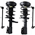 4-Piece Kit Front, Driver and Passenger Side Fully Loaded Strut Includes (2) Shock Absorber and Strut Assembly and (2) Sway Bar Link