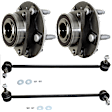 4-Piece Kit Wheel Hub, 5 Lugs, With Bearing, includes (2) Sway Bar Link and (2) Wheel Hub