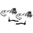 2-Wheel Set Front, Driver and Passenger Side, Outer Wheel Hub, 5 Lugs, With Bearing, With Sensor, 4.6L, 8Cyl, Includes (2) Tie Rod End and (2) Wheel Hub