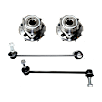 2-Wheel Set Front, Driver and Passenger Side Wheel Hub, 5 Lugs, With Bearing, includes (2) Sway Bar Link and (2) Wheel Hub