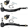 4-Piece Kit Front, Driver and Passenger Side, Upper, Outer Tie Rod End Includes (2) Ball Joint and (2) Tie Rod End