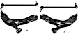 4-Piece Kit Front, Driver and Passenger Side, Lower Control Arm, includes (2) Control Arm and (2) Sway Bar Link
