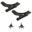 4-Piece Kit Front, Driver and Passenger Side, Outer, Lower Control Arm, includes (2) Ball Joint and (2) Control Arm