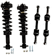 4-Piece Kit Front, Driver and Passenger Side Fully Loaded Strut, RWD, Includes (2) Loaded Strut and (2) Sway Bar Link