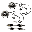 4-Piece Kit Front Axle Assembly - New 4-Piece Kit, Includes (2) Wheel Hub and (2) Axle Assembly