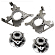 4-Piece Kit Front, Driver and Passenger Side Steering Knuckle, Without Backing Plate, Without Bearing, Includes (2) Knuckle and (2) Wheel Hub