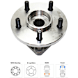 4-Piece Kit Front, Driver and Passenger Side Steering Knuckle, Without Backing Plate, Without Bearing, Includes (2) Knuckle and (2) Wheel Hub