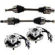 4-Piece Kit Front Axle Assembly - New 4-Piece Kit, Includes (2) Wheel Hub and (2) Axle Assembly