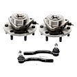 2-Wheel Set Front, Driver and Passenger Side, Outer Wheel Hub, 6 Lugs, With Bearing, With Sensor, 5.6L, 8Cyl, Includes (2) Tie Rod End and (2) Wheel Hub