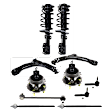 12-Piece Kit Shock Absorber and Strut Assembly, Includes (2) Control Arm, (2) Loaded Strut, (2) Sway Bar Link, (4) Tie Rod End, and (2) Wheel Hub
