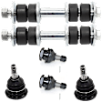 6-Piece Kit Front, Driver and Passenger Side, Upper and Lower Ball Joint, includes (2) Ball Joint, (2) Sway Bar Link, and (2) Tie Rod End
