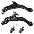 4-Piece Kit Front, Driver and Passenger Side, Outer, Lower Control Arm, includes (2) Ball Joint and (2) Control Arm