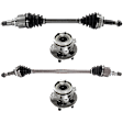 4-Piece Kit Front, Driver and Passenger Side Axle Assembly , New, 4WD, includes (2) Axle Assembly and (2) Wheel Hub
