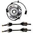 3-Piece Kit Front Axle Assembly - New 3-Piece Kit, Includes (1) Wheel Hub and (2) Axle Assembly