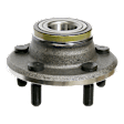 3-Piece Kit Front, Driver and Passenger Side Wheel Hub, 5 Lugs, With Bearing, includes (2) Tie Rod End and (1) Wheel Hub
