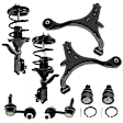 8-Piece Kit Front, Driver and Passenger Side, Lower Fully Loaded Strut, Includes (2) Control Arm, (2) Ball Joint, (2) Sway Bar Link and (2) Shock Absorber and Strut Assembly