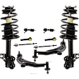 10-Piece Kit Front, Driver and Passenger Side, Lower, Inner and Outer Fully Loaded Strut, Includes (2) Control Arm, (4) Tie Rod End, (2) Sway Bar Link and (2) Shock Absorber and Strut Assembly
