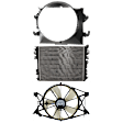 3-Piece Kit Radiator, Includes (1) Cooling Fan Assembly, (1) Fan Shroud and (1) Radiator