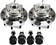 6-Piece Kit Front, Driver and Passenger Side Suspension Kit, Includes (4) Ball Joint and (2) Wheel Hub