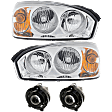 4-Piece Kit Driver and Passenger Side Halogen Headlight, With bulb(s), OE Replacement, Includes (2) Headlight and (2) Fog Light