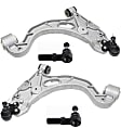 4-Piece Kit Front, Driver and Passenger Side, Lower Control Arm Kit, Includes (2) Control Arm and (2) Tie Rod End
