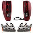 4-Piece Kit Halogen Headlight, With bulb(s), OE Replacement, Includes (2) Headlight and (2) Tail Light